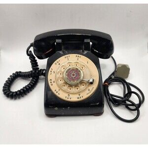 VTG Western Electric C/D 500 Bell System Black Rotary Telephone 1957 4-Pin Plug